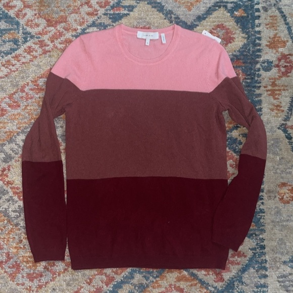 Lark and Ro 100 Cashmere Sweater Pink Block Color Size medium Holiday ! - Picture 2 of 6